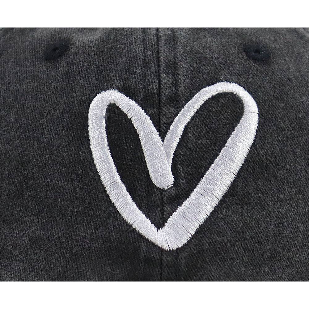 Love Heart Embroidered Baseball Caps 2 Pack Unisex