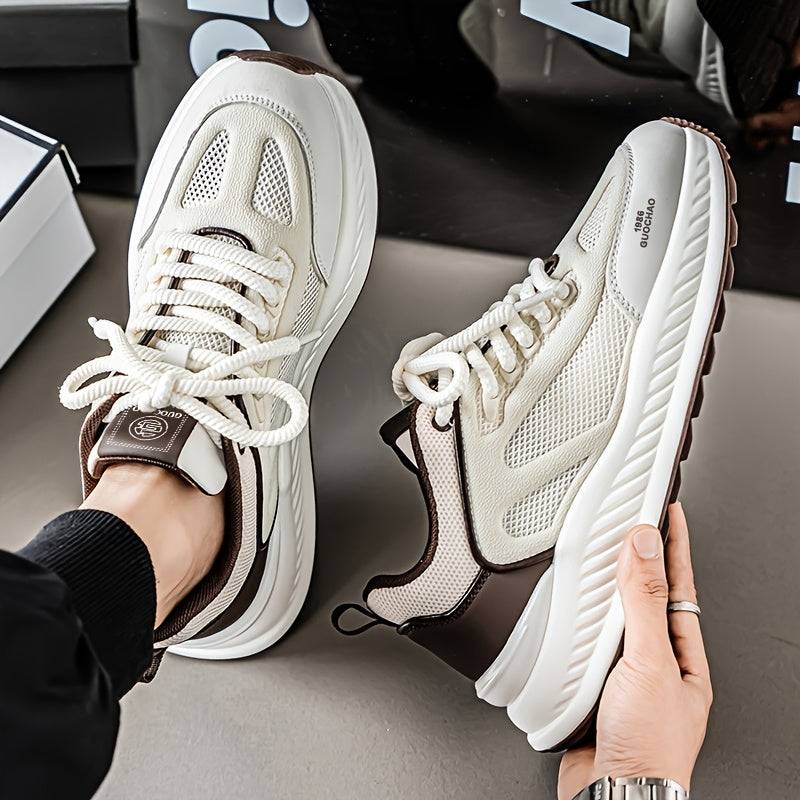 Men's lightweight plus size running shoes with non-slip sole and cushioned insole, breathable mesh upper for running, walking, and gym use in any season.
