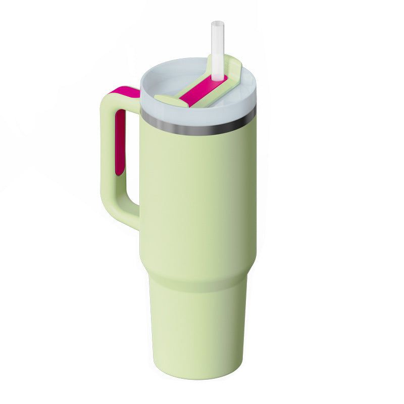 40oz Stainless Steel Insulated Tumbler with Handle and Straw