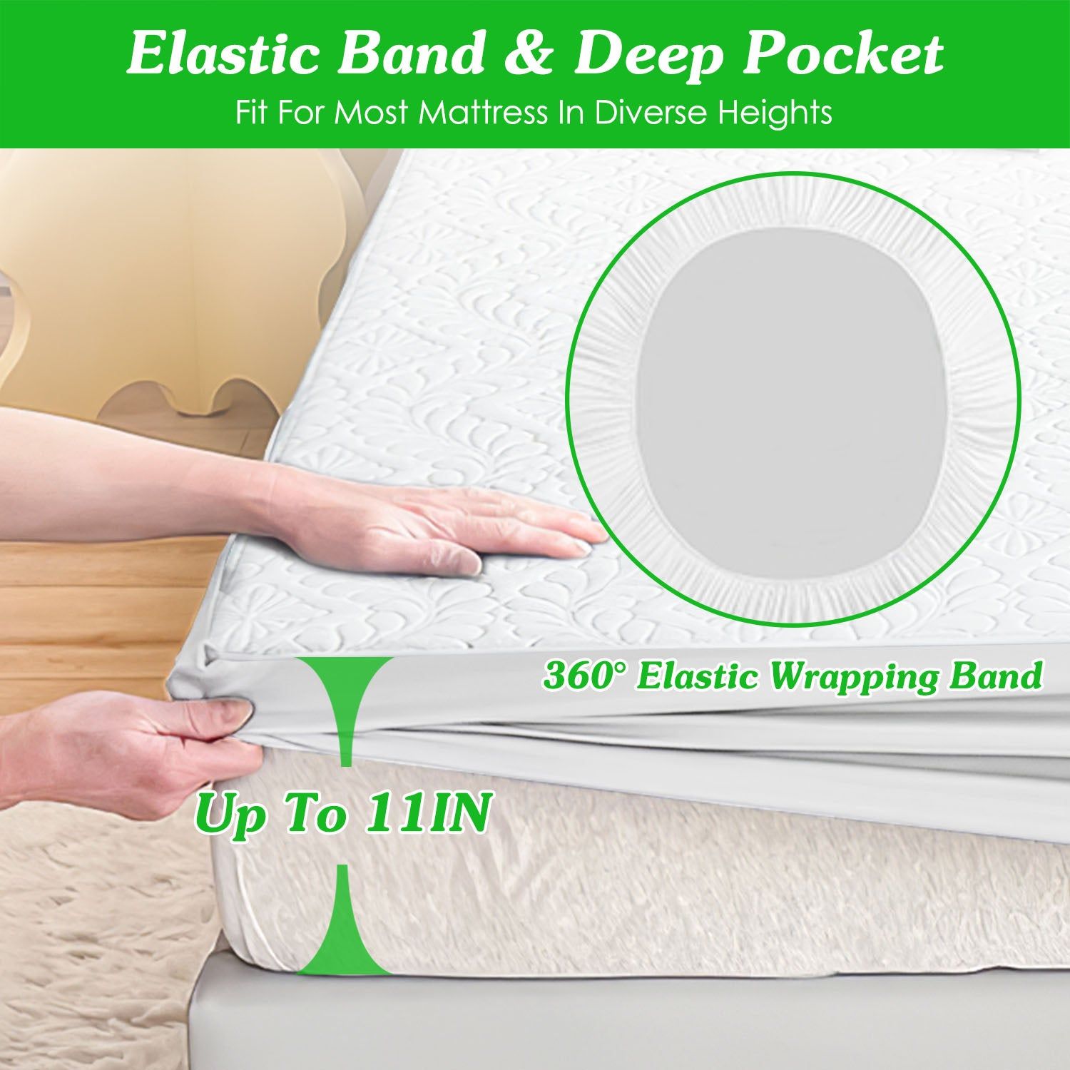 Waterproof Mattress Protector Full Size with Deep Pocket