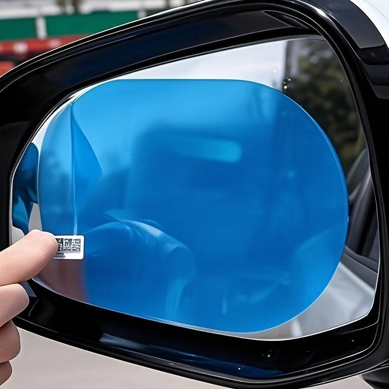 Waterproof Anti-Fog Car Mirror Film Hydrophobic Coating for Clear Rain Visibility, Easy Apply & No Residue, 2 or 4 Pairs