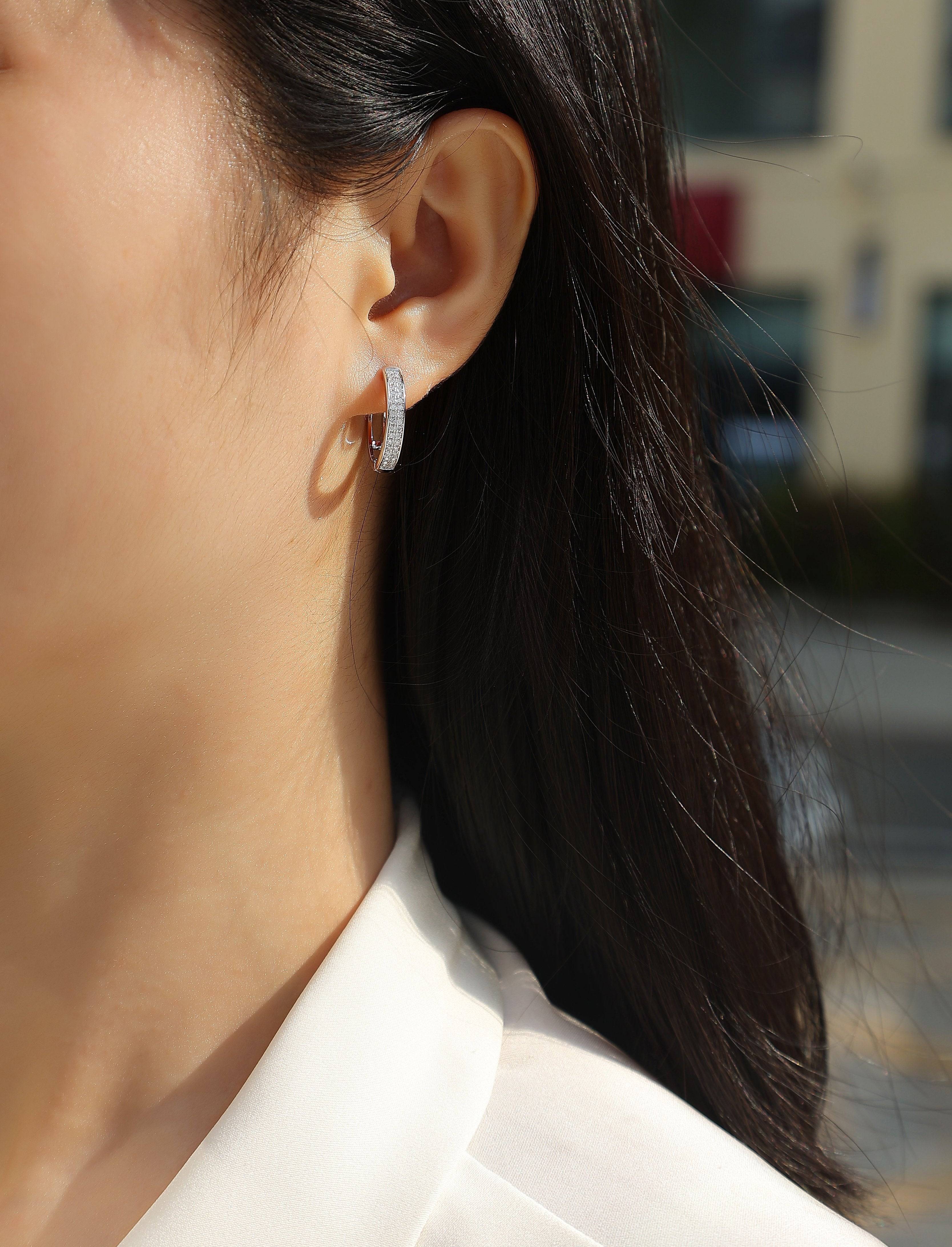 Sterling Silver Moissanite Stud Earrings Design