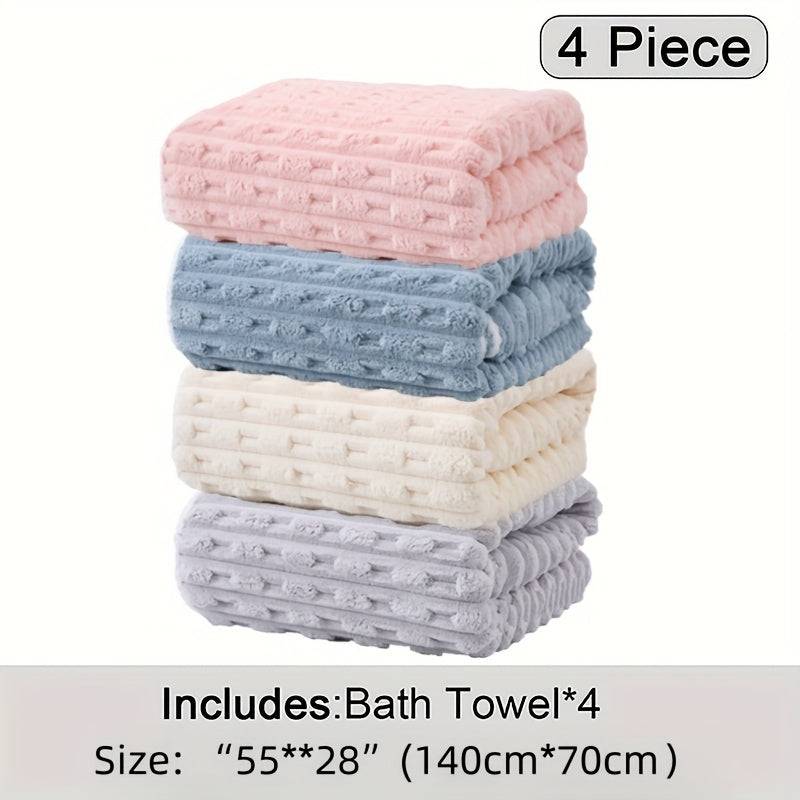 4-Pack Waffle Weave Bath Towels Super Soft & Quick-Dry Microfiber for Adults Durable Towels for Daily or Travel Use