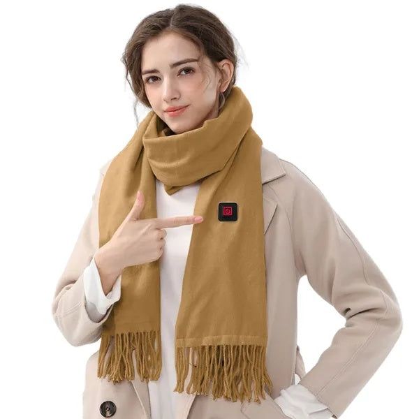 Scarf Electric Heated USB Soft Faux Wool 3 Level Winter Wrap