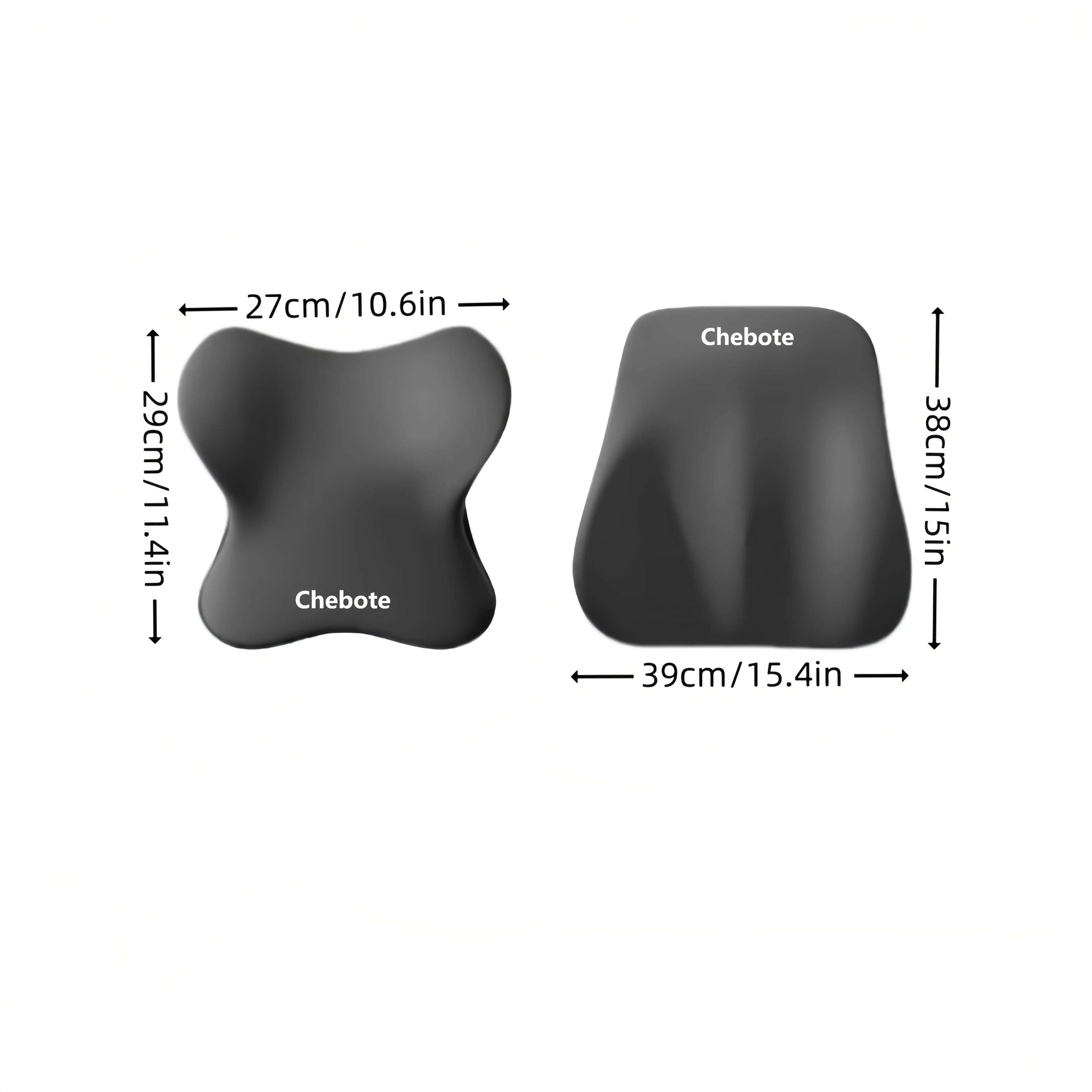 Ergonomic Car Saddle Set Memory Foam Lumbar Support & Neck Pillow, Machine Washable for Car Travel Comfort