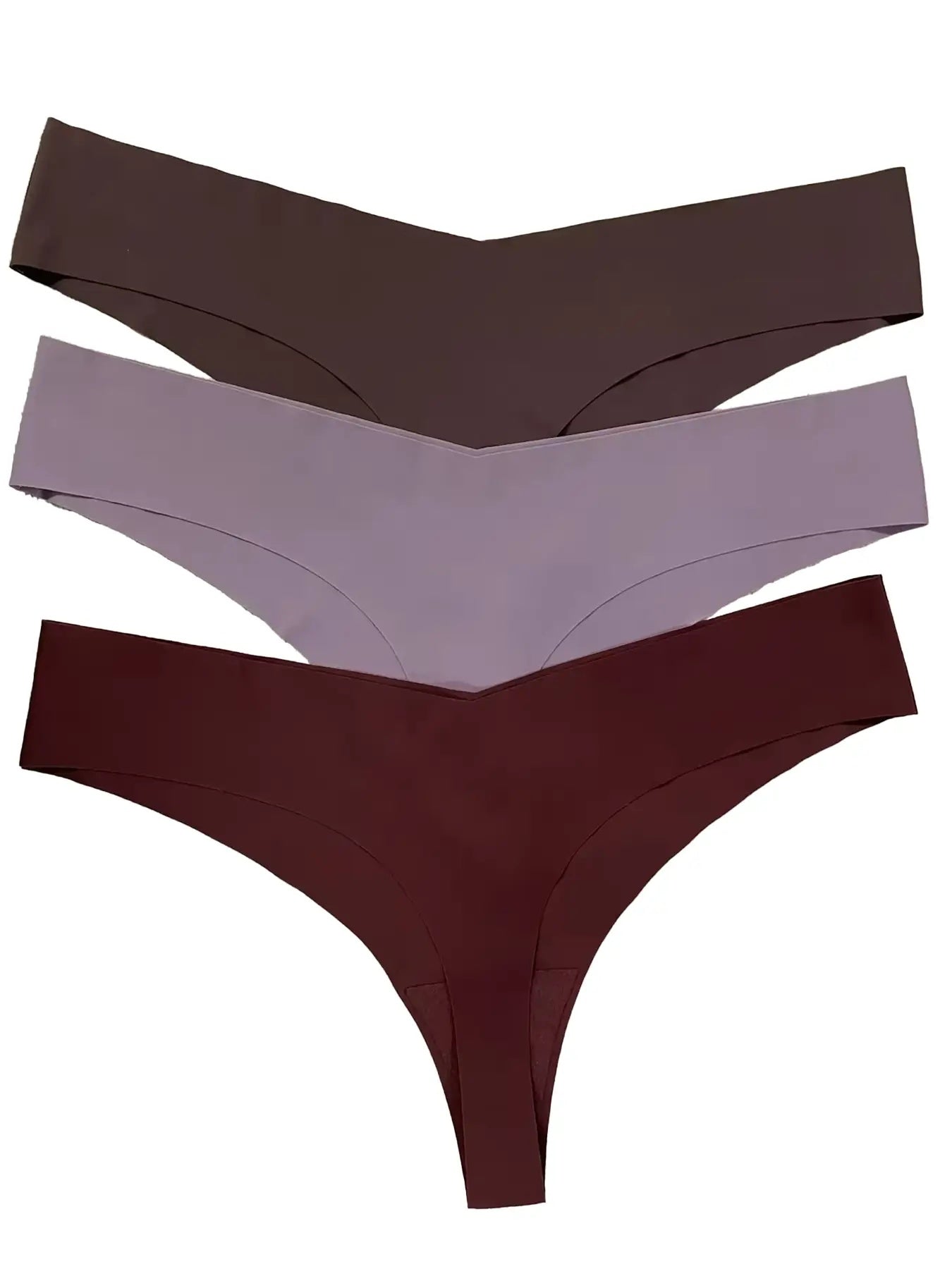 Women’s Low Waist Seamless Thong Ice Silk Nude Feel with Cotton Crotch Breathable T-Back Underwear