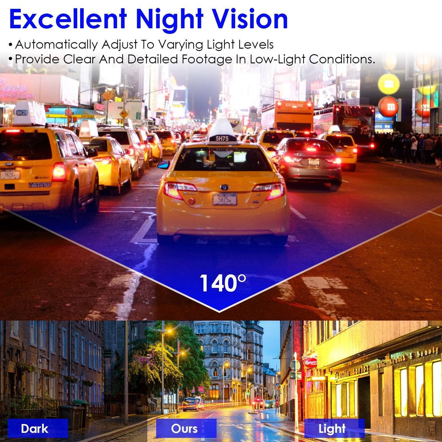 2K Dash Cam with Night Vision and IPS Screen