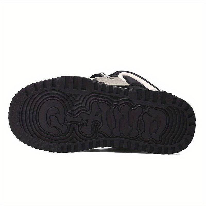 Unisex Black & White Skate Sneakers Thick EVA Sole, Breathable Mesh, Lightweight Cushioning for Casual, Outdoor & Campus Wear