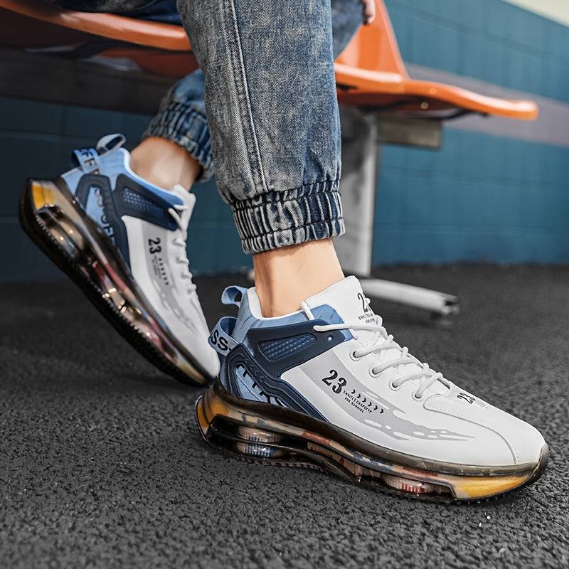 Men’s Retro Off-Road Running Shoes – Fashionable Lace-Up Sneakers with Thick Anti-Slip TPU Sole, Wear-Resistant Design for All-Season Casual Sports
