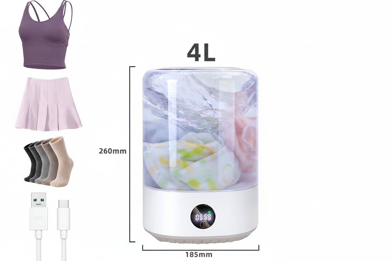 Portable USB Washing Machine 4L Compact Design