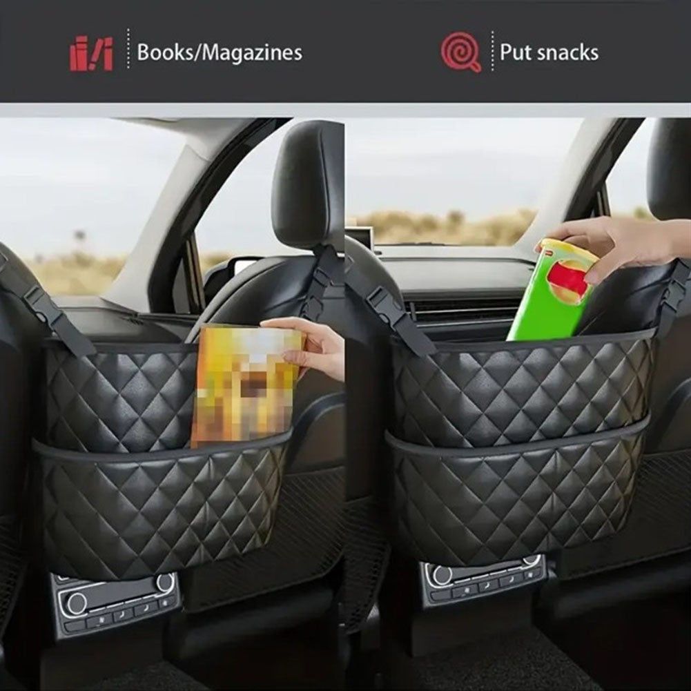 Leather Car Seat Organizer with Pet Barrier Function