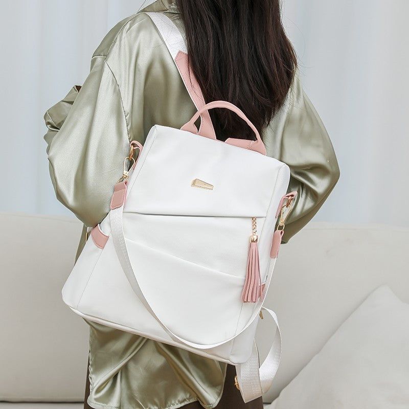 Womens Anti Theft PU Travel Rucksack with Back Zipper Pocket