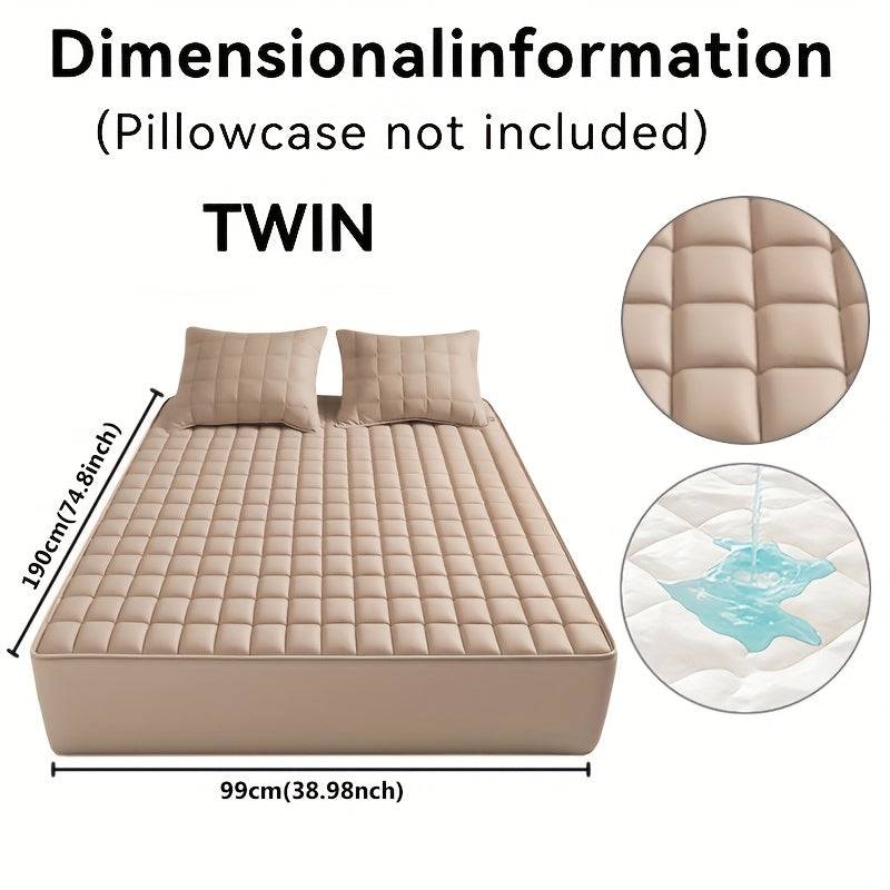 Waterproof Quilted Mattress Cover – Soft Dustproof Bedding Protector for Home, Guest Room & Hotel