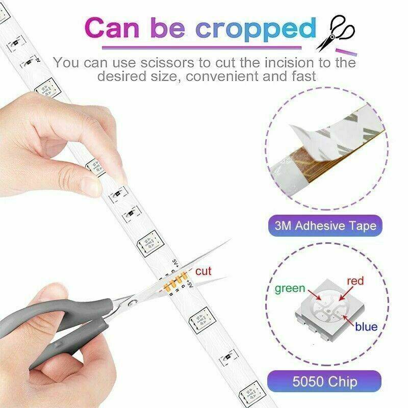 RGB LED Strip Light with Bluetooth Music Sync and Timer