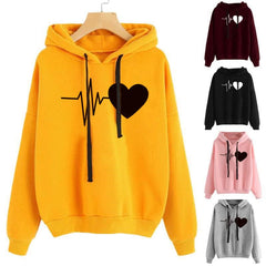 Women's heart print hoodie - PMMNAPOLES