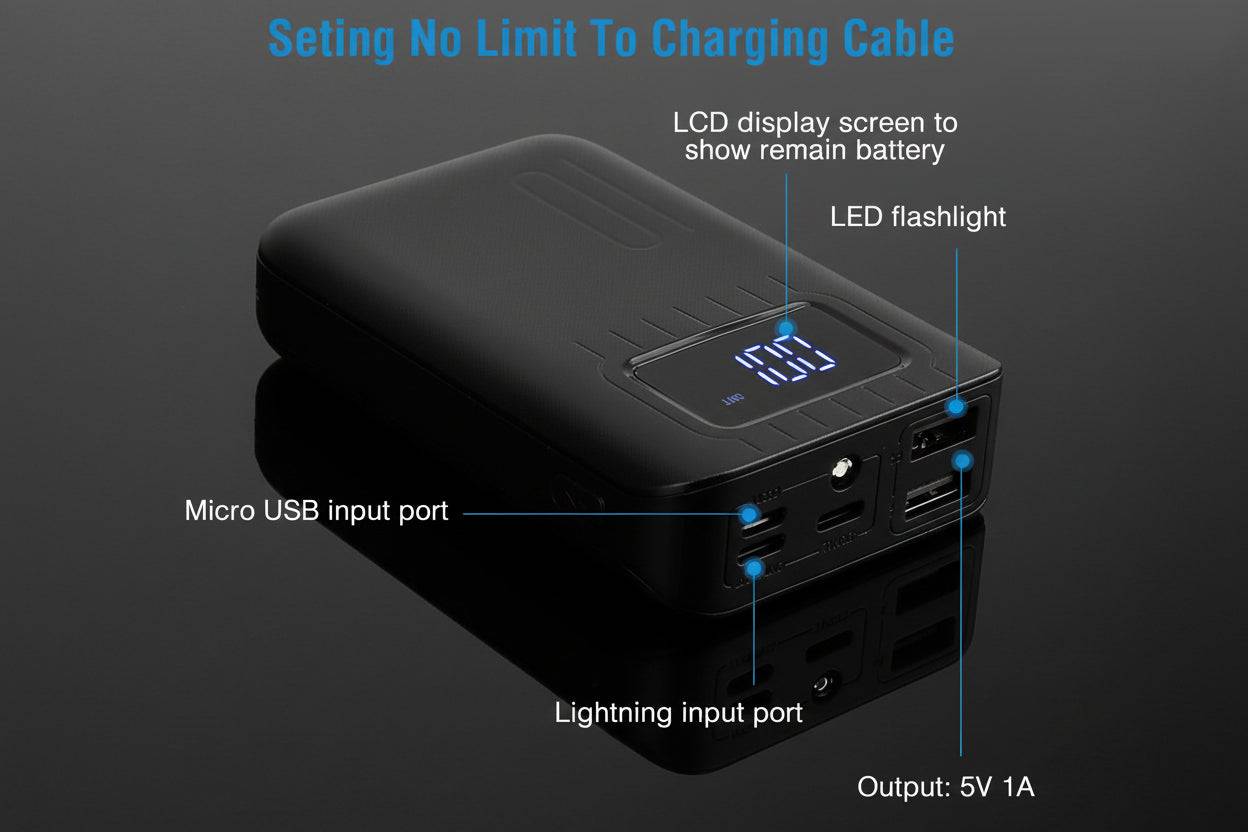 10000mAh Dual USB Power Bank with LCD