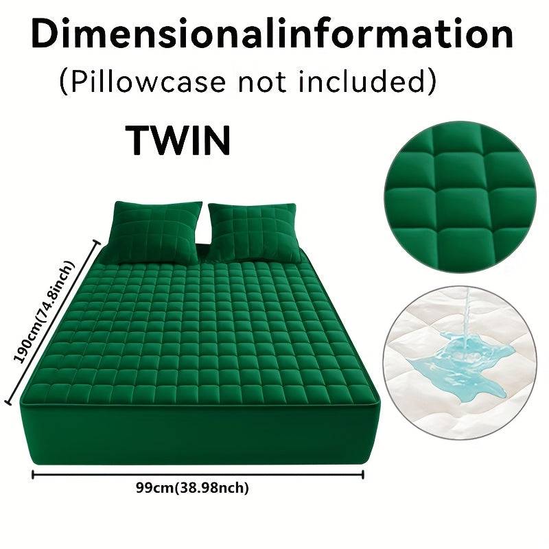 Waterproof Quilted Mattress Cover – Soft Dustproof Bedding Protector for Home, Guest Room & Hotel