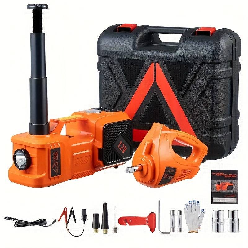 5 Ton Electric Hydraulic Car Jack with Impact Wrench – Portable Lift with Air Pump for SUV, MPV & Truck Tire Change