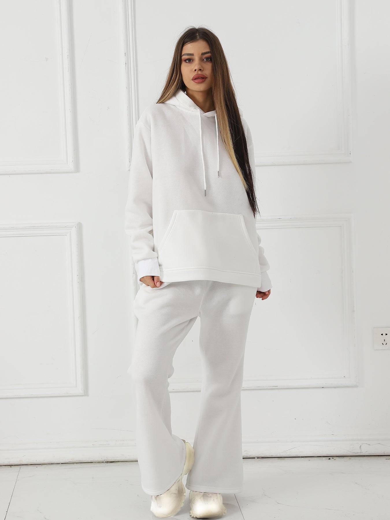Women Two Piece Sets Solid Color Sweatshirt Outfit