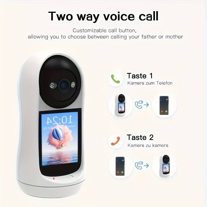 1080P Smart Camera with Built-in Screen Real-Time Video Calling & Seamless Communication Perfect for Home, Office or Remote Work