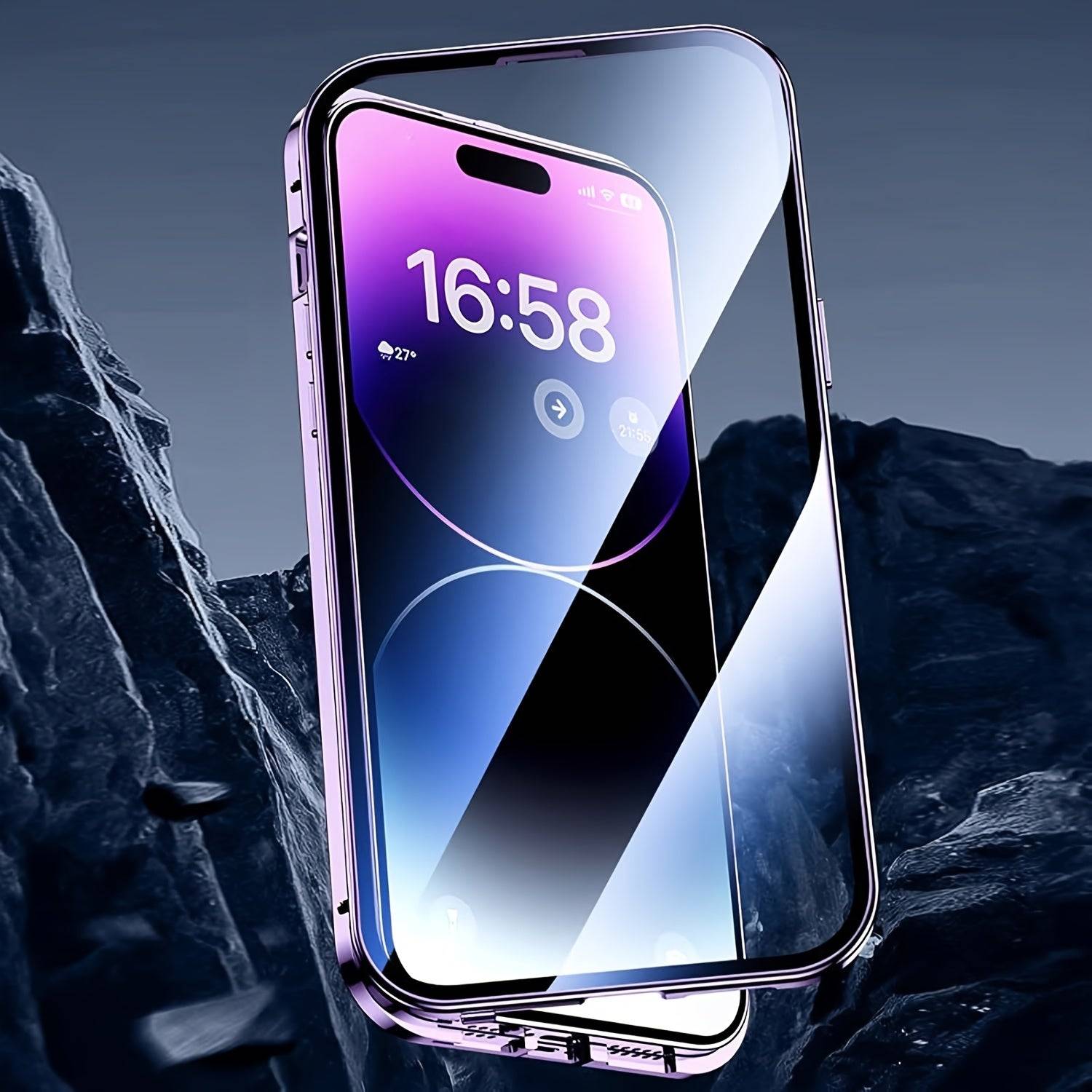 Anti-Spy Magnetic Phone Case for iPhone 12/13/14/15/16 Pro Max Plus, 2-in-1 Design with Full Camera Lens Protection and Shockproof Cover