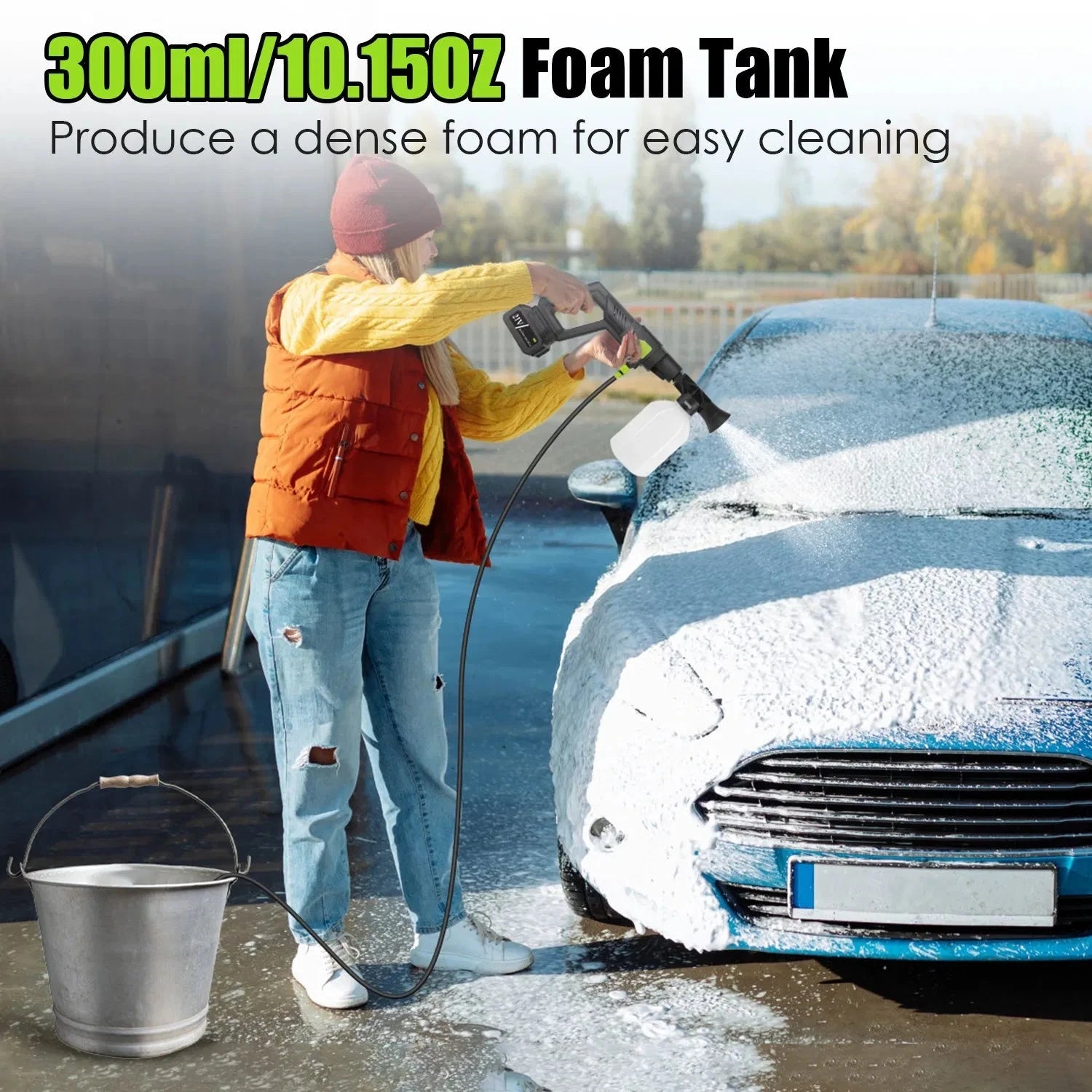 Portable Cordless Pressure Washer 21V with 6 in 1 Nozzle