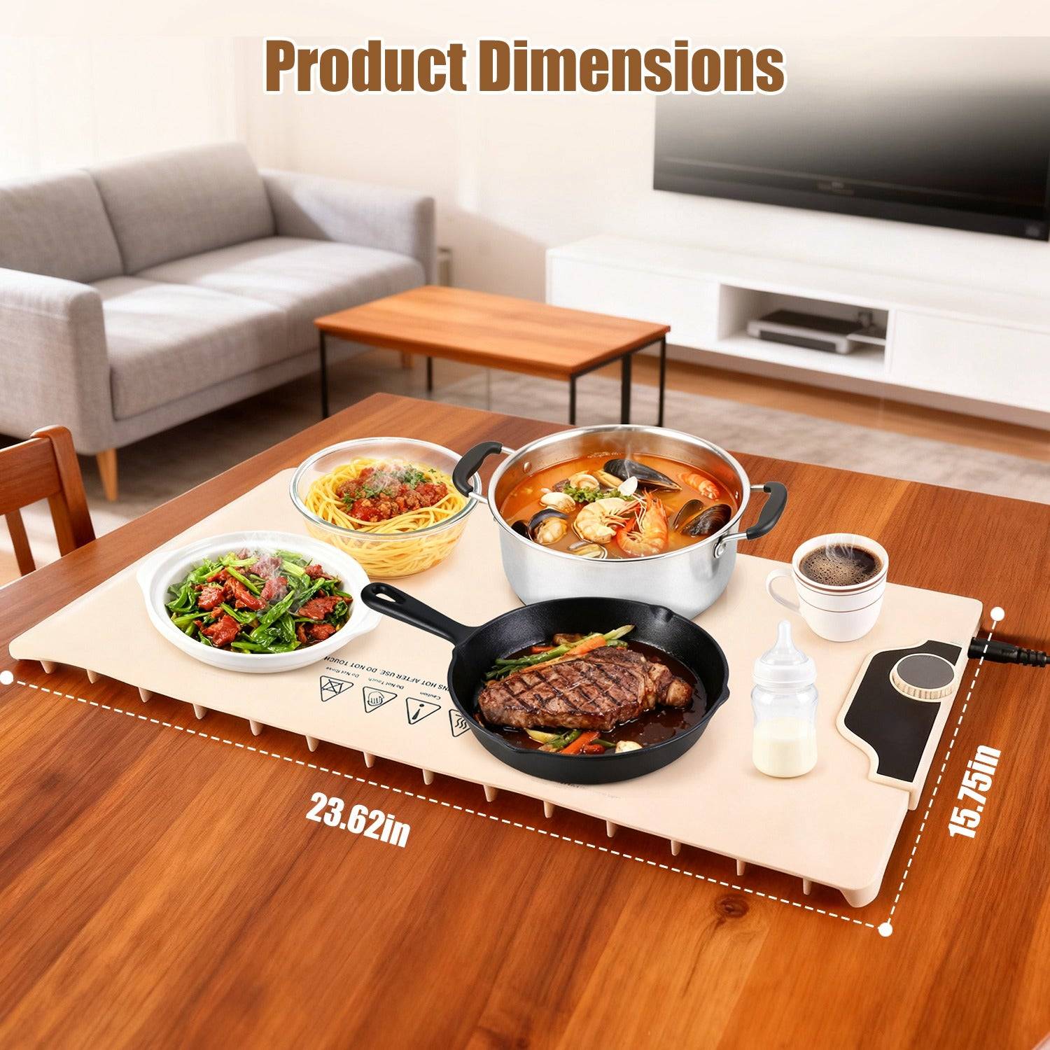 Food Heat Mat 23.6x15.8 Inch 300W Adjustable