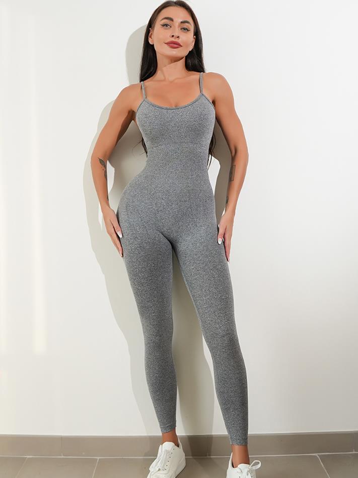 Women’s One-Piece Unitard Jumpsuit Spaghetti Strap Sleeveless Bodysuit with Tummy Control Slim Fit Romper