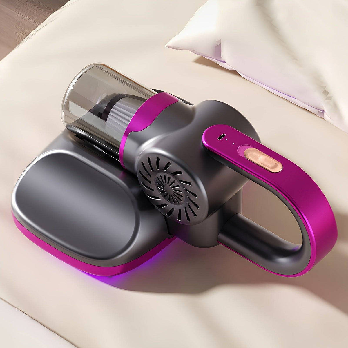 Wireless Bed Vacuum Cleaner 11Kpa Strong Suction with 8000 RPM Tapping for Deep Cleaning Handheld Dust Buster with Wide Port & 2 Extension Rods for Dust & Pet Hair