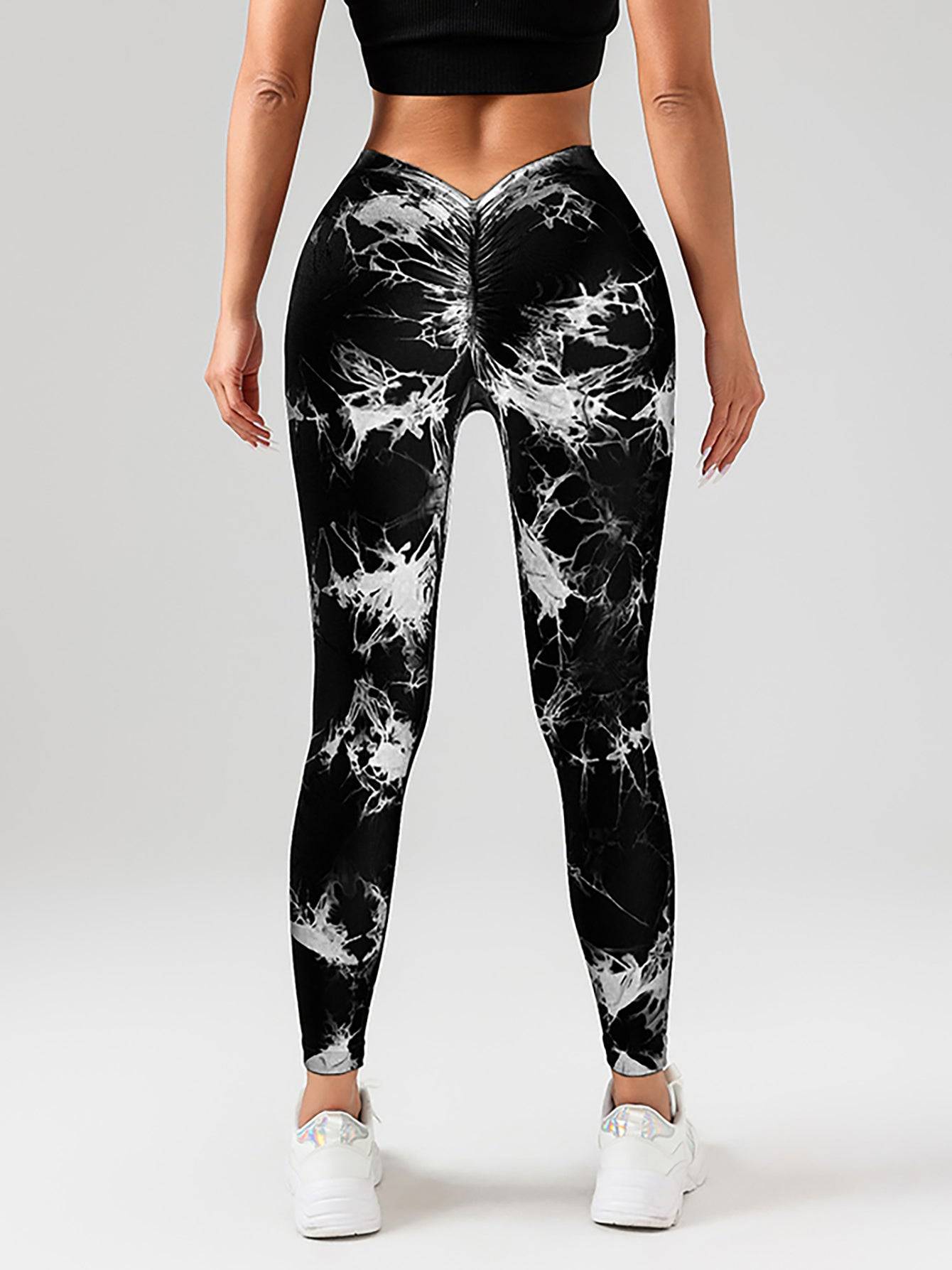 Leggings Tie Dye High Waist V Back Peach Lift 2 Pack