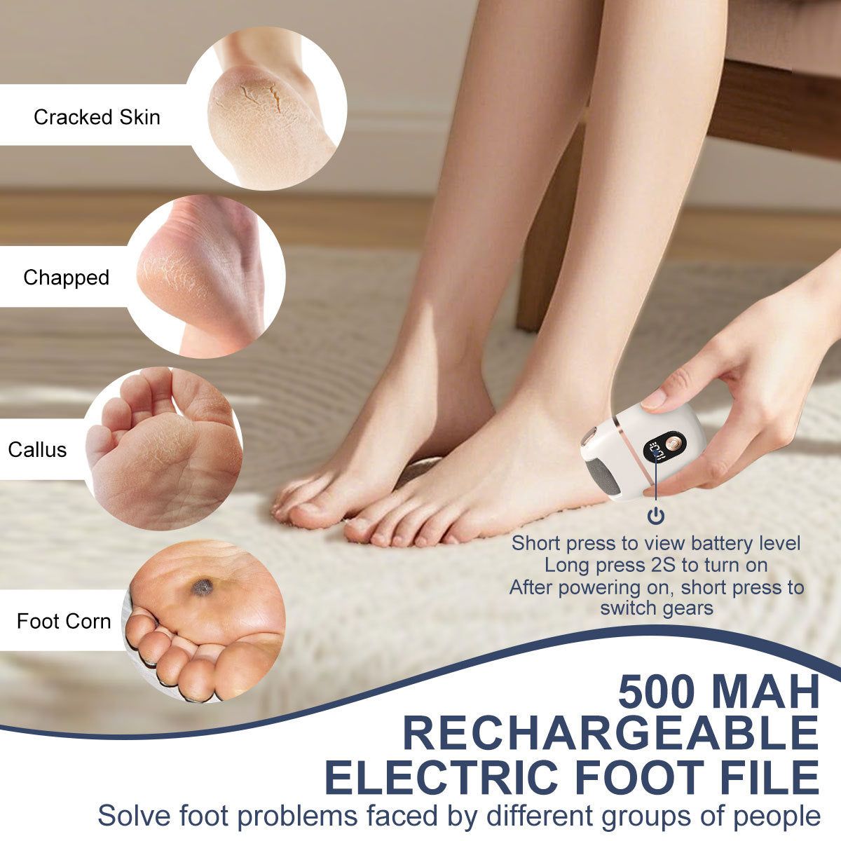 Electric Callus Remover with Rechargeable Digital Display