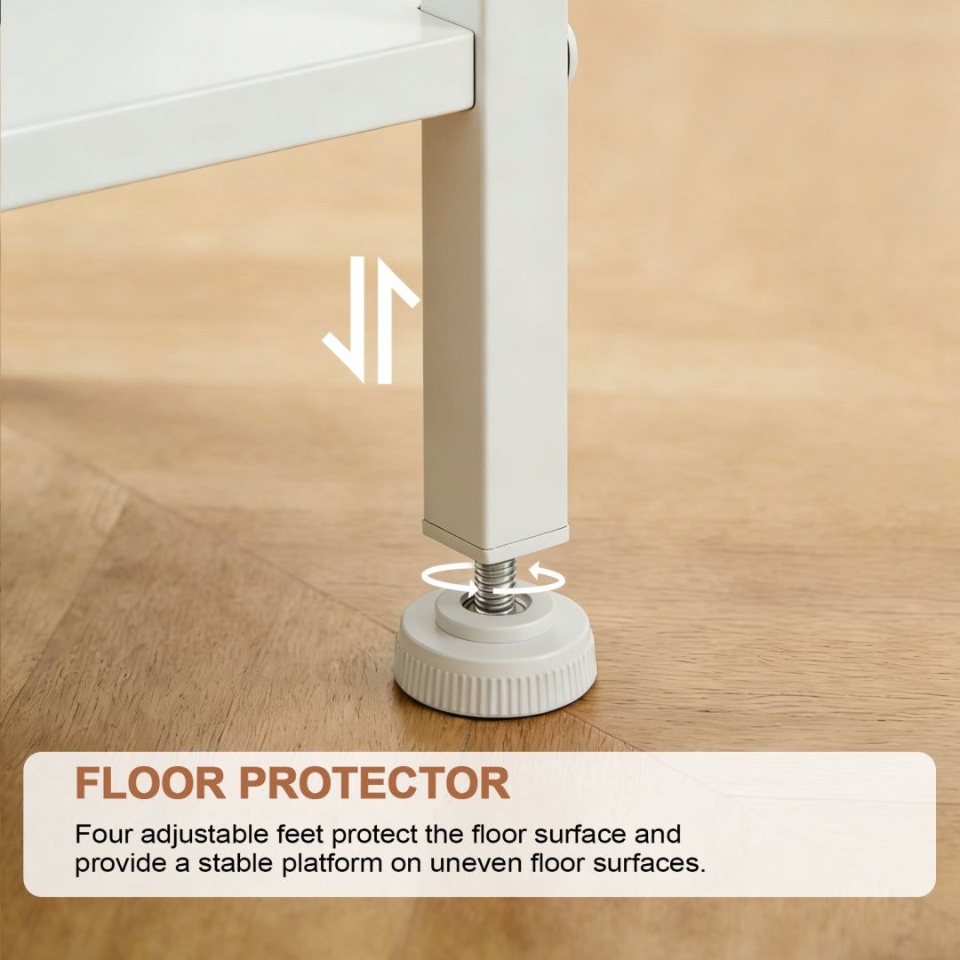 White Bedside Table With Charging Station And Storage