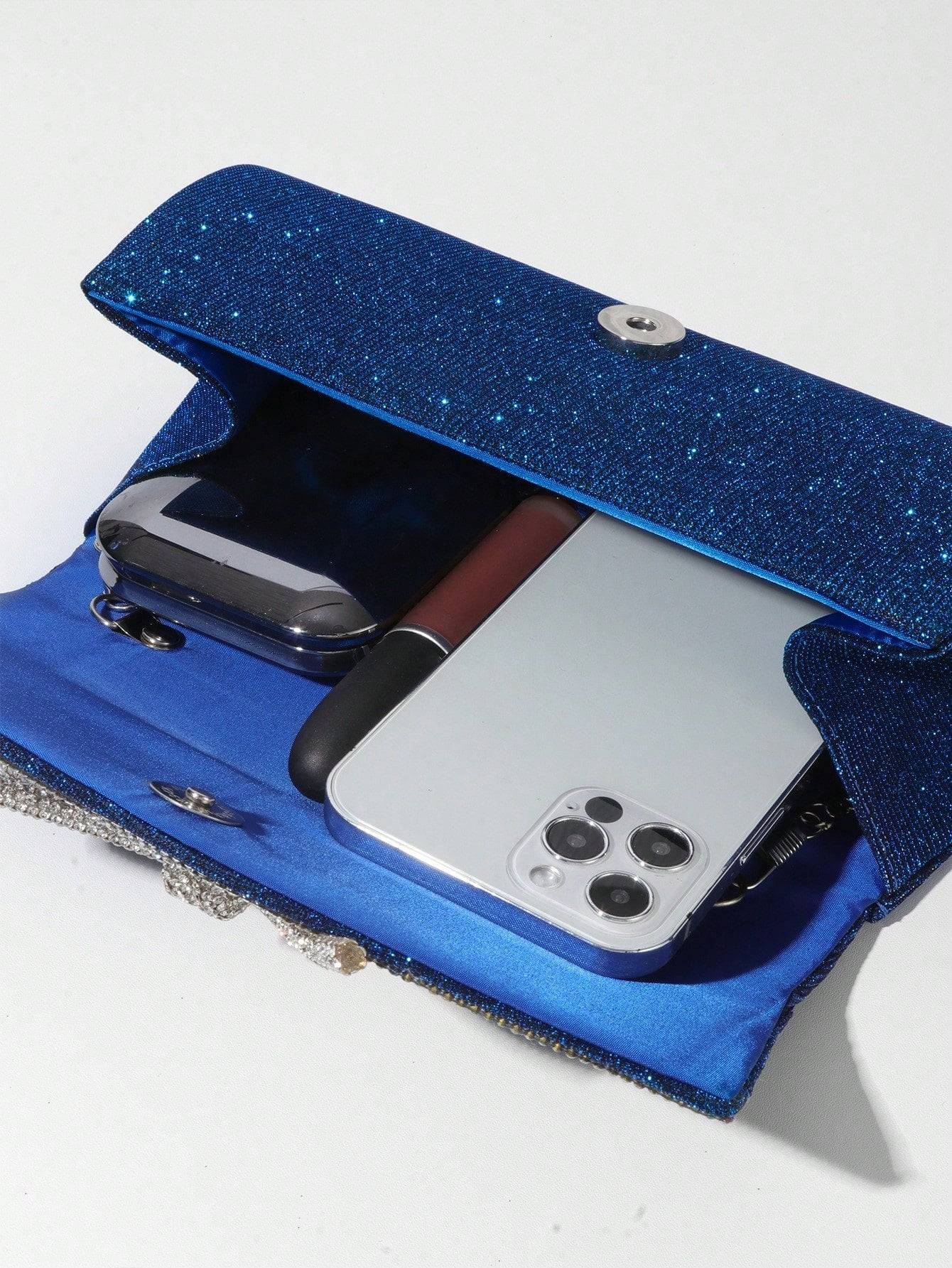 Rhinestone Bow Evening Clutch Bag