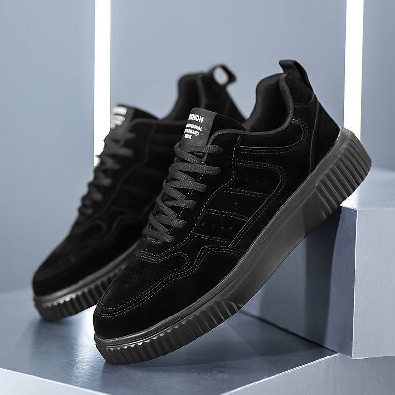 Men’s Low-Top Sneakers – Breathable PU Upper, Shock-Absorbing MD Sole, EVA Insole, Lace-Up Casual & Running Shoes for All-Season Comfort