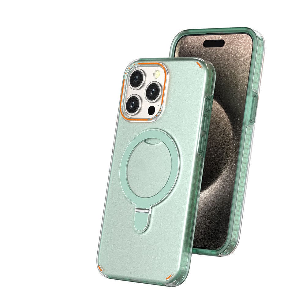 New Colorful Magnetic Bracket Phone Case With Holder Stand Cover For Magesafe Magnetic Transparent Wireless Charge Case For Phone - PMMNAPOLES