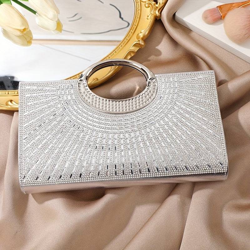 Elegant Women’s Evening Clutch Bag – Sparkling Rhinestone Detail, Golden & Black Options, Perfect for Weddings, Parties & Formal Events