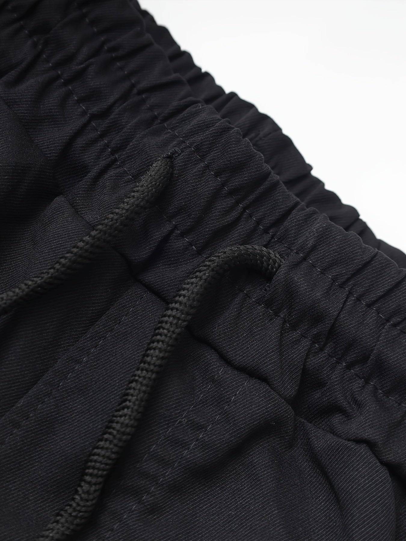 Men’s Work Pants 2-Pack – Straight-Leg Casual Trousers with Drawstring & Multi-Pockets