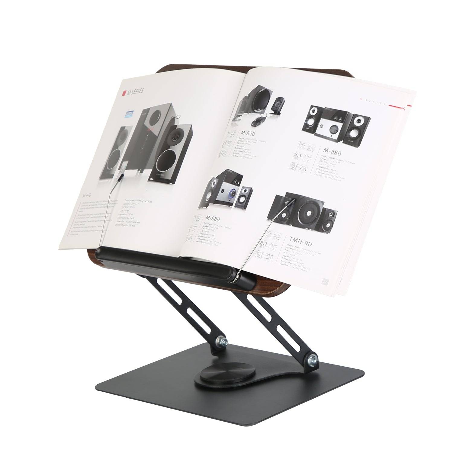 Adjustable Foldable Book Stand with Rotating Base Design