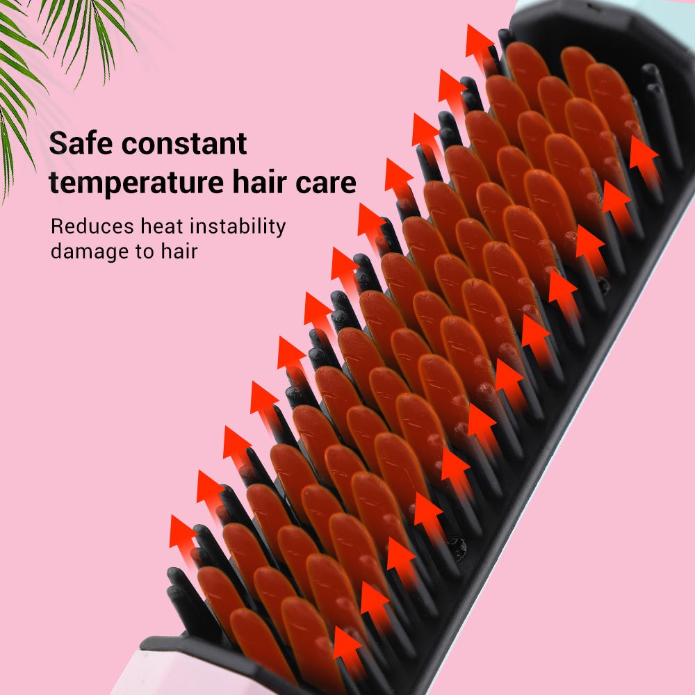 Rechargeable Wireless Hair Straightening Comb
