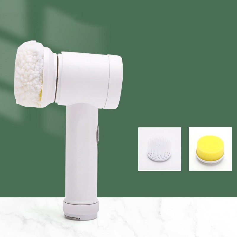 Household Electric Cleaning Brush Rechargeable Kitchen Scrubber with Multiple Brush Heads