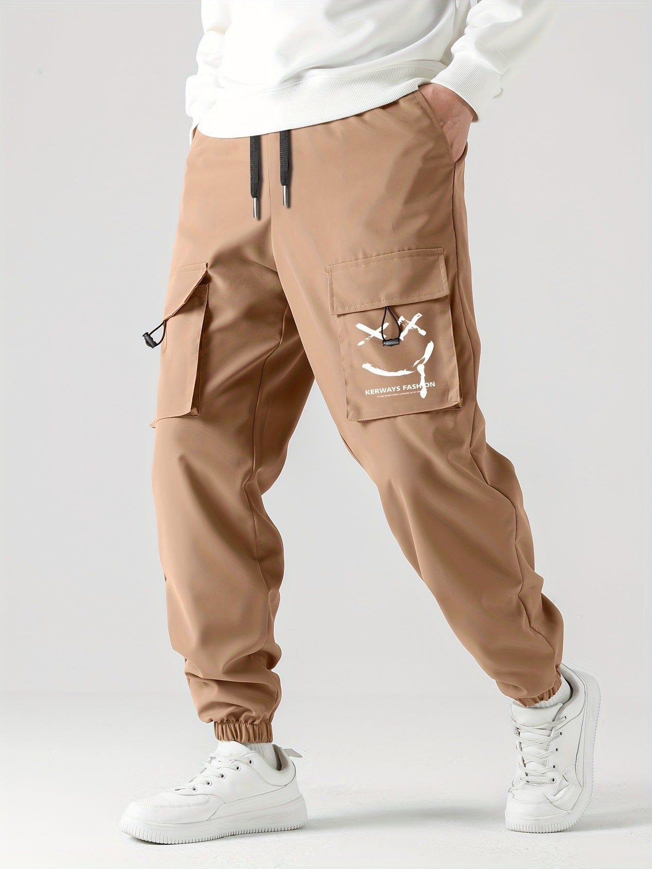 Mens Straight Leg Ankle Tie Durable Workwear Pants Everyday