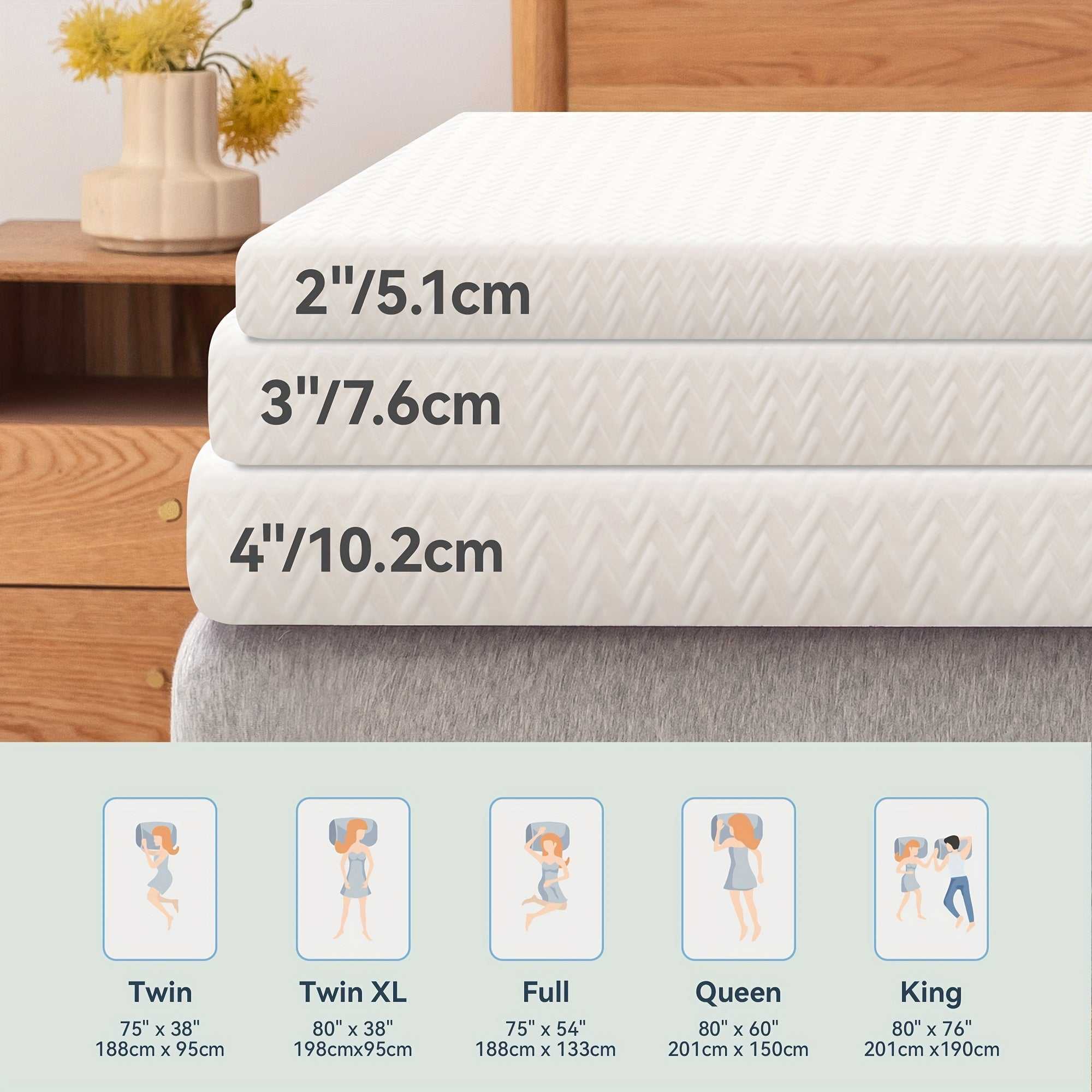 Mattress Topper with Cooling Gel Memory Foam – Relieves Back Pain, Soft Firmness, Washable Removable Cover – Ideal for Hot Sleepers
