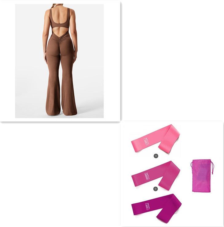 Women Slim Fit Jumpsuit Backless Yoga Exercise Outfit