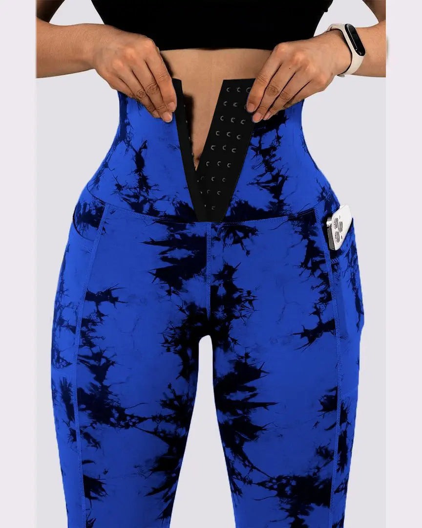 Gradient Warm Cropped Leggings with Pockets for Women