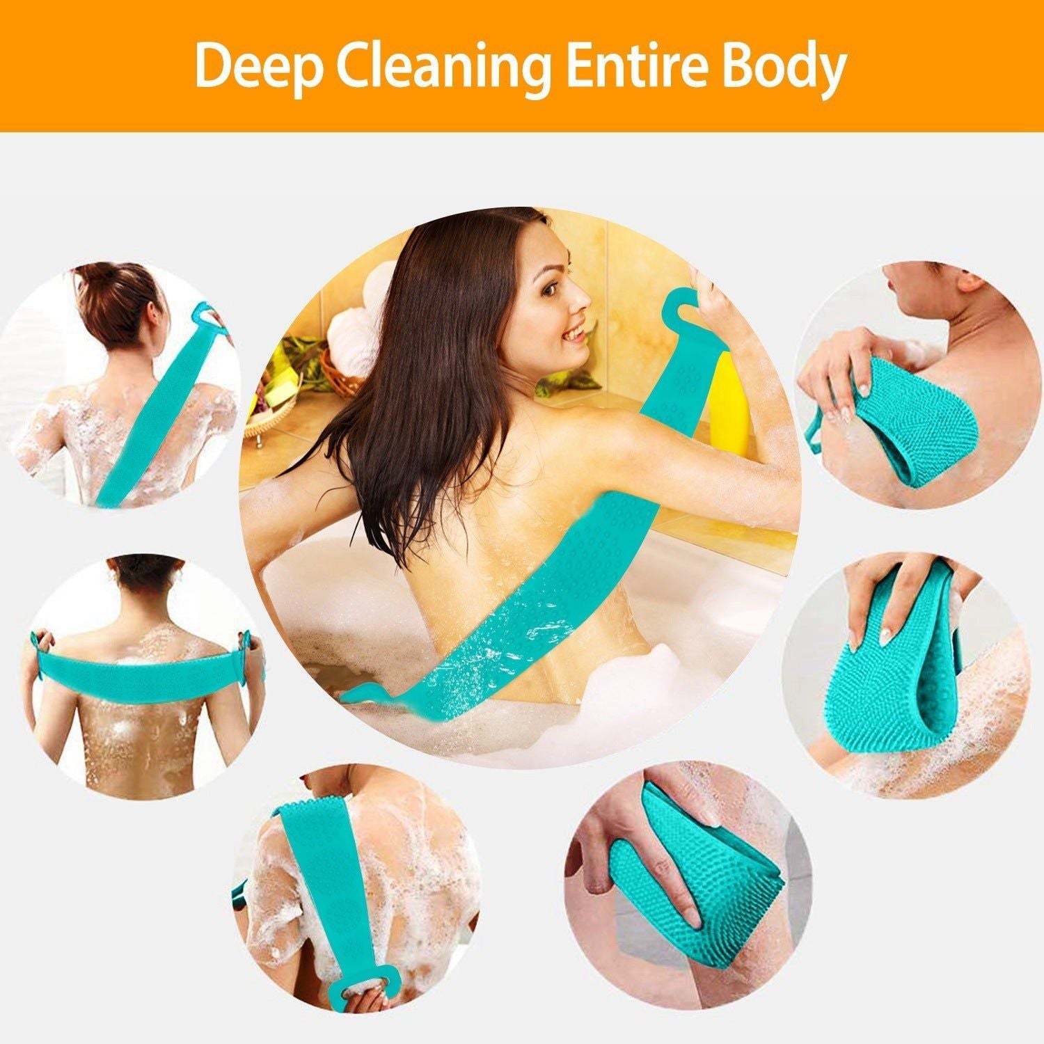 Silicone Body Scrubber Belt for Gentle Exfoliation