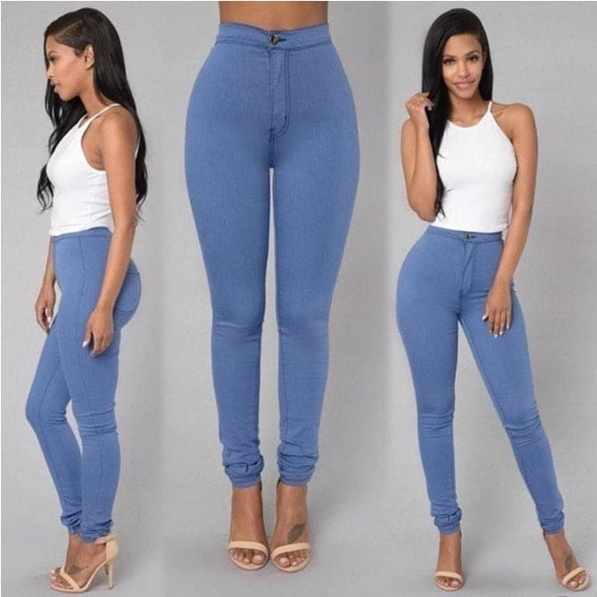 Casual Pants For Women High Waist Stretch Slim Trouser Skinny Candy Color - PMMNAPOLES