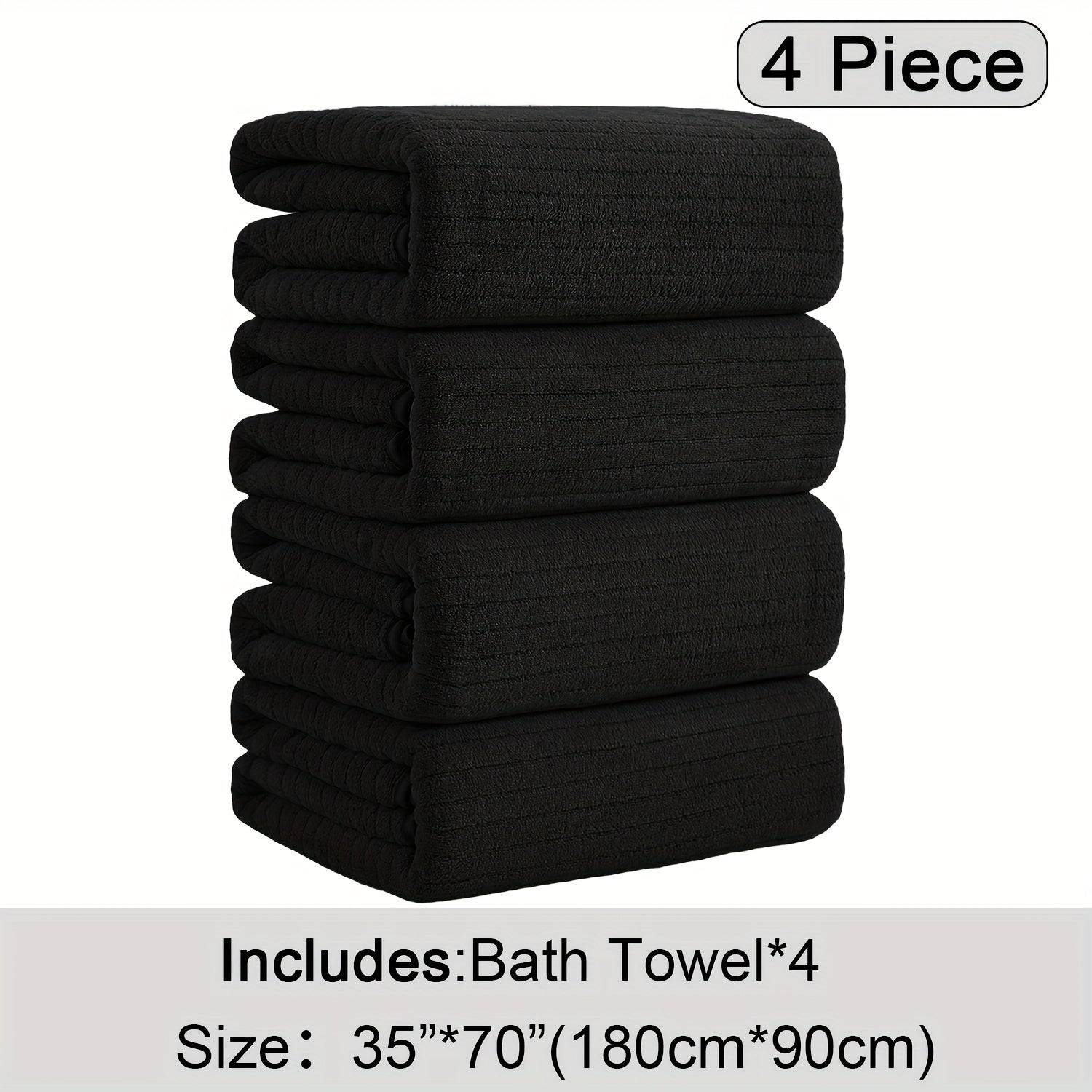 4-Pack Oversized Bath Towels Set 35"x70" XL Microfiber Towels Quick-Dry, Soft & Absorbent for Family or Hotel Use