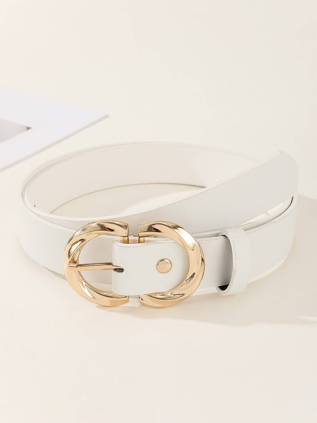 Women Adjustable Faux Leather Belt 105cm Snap Closure