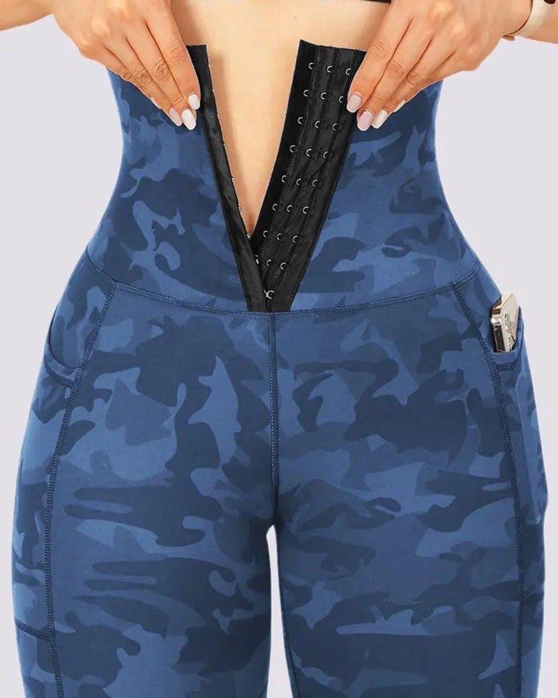 Gradient Warm Cropped Leggings with Pockets for Women