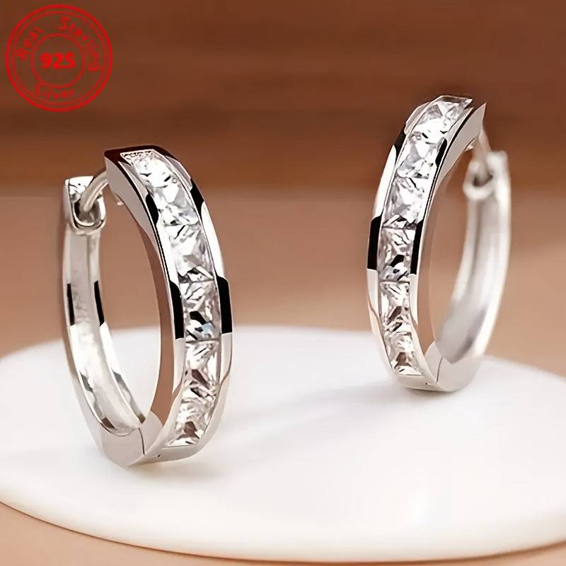 925 Sterling Silver Zirconia Earrings – Lightweight, Hypoallergenic Daily Shine for Women’s Casual & Elegant Outfits